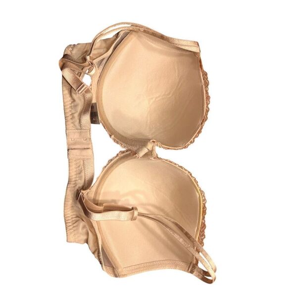 AMBRIELLE 36DD Light Pink Mystique Embroidered Plunge Lace Front Bra - Picture 3 of 4